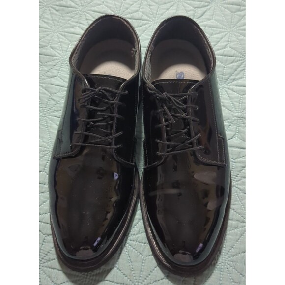 Bates Lites Men\'s Black Gloss Oxford Lace Up Sentry High Sz 10D Military Dress main image 11